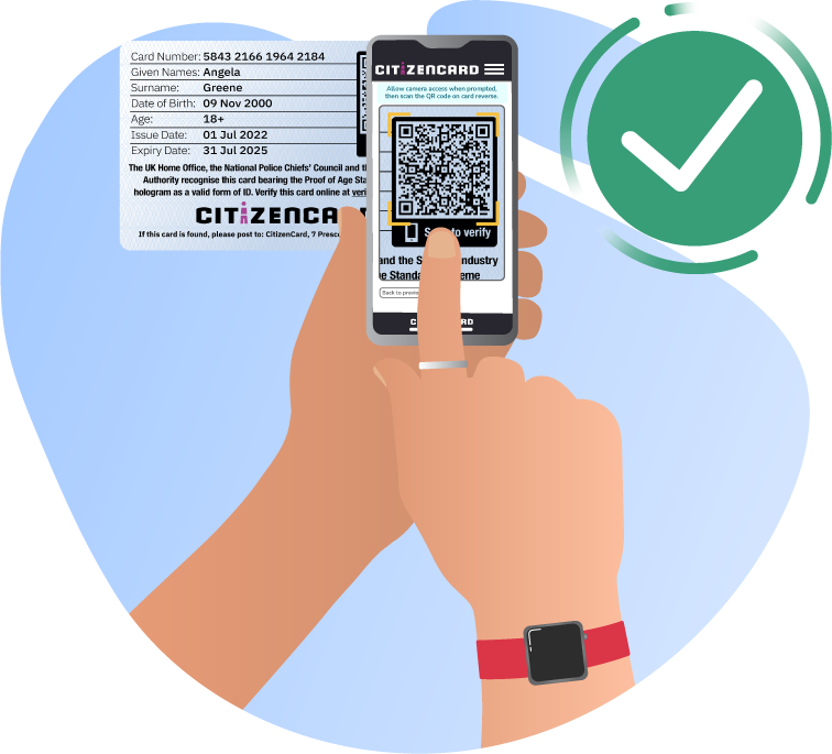 Scan QR code - verify CitizenCard's holder age and likeness